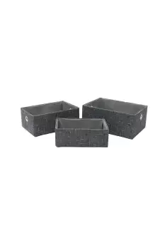 Shadow Rectangular Fabric Storage Baskets Set of 3