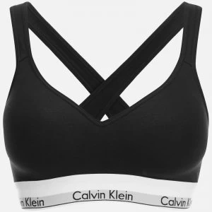 Calvin Klein Womens Modern Cotton Lift Bralette - Black - L