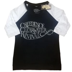 Creedence Clearwater Revival - Vintage Logo Ladies XX-Large T-Shirt - Black,White