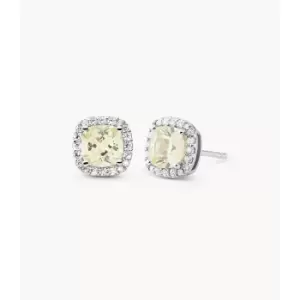 Michael Kors Womens Sterling Pav Cushion-Cut Stud Earrings - Silver