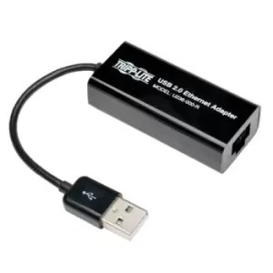 Tripp Lite U236-000-R USB 2.0 Ethernet NIC Adapter - 10/100 Mbps RJ45 Black