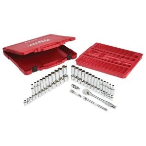 Milwaukee Hand Tools 3/8in Drive Ratcheting Socket Set Metric & Imperial, 56 Piece