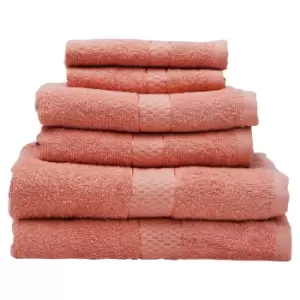 Interiors by PH Thread & Loom 6pc Peach Pink Towel Set