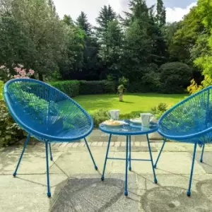 Monaco 2 Seater Blue Egg Chair Bistro Set Blue