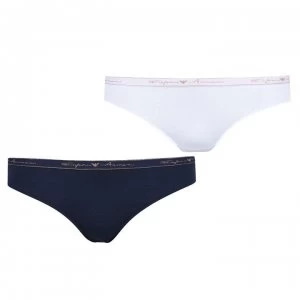 Emporio Armani 2 Pack Logo Briefs Navy/White Size L Men