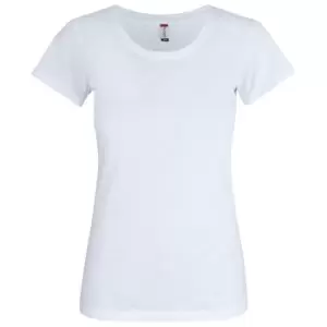 Clique Womens/Ladies Slub T-Shirt (M) (White)