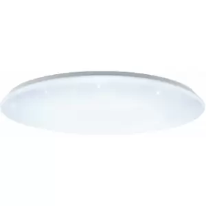 Loops - Flush Ceiling Light Colour White Shade White Plastic With Crystal Effect LED 80W