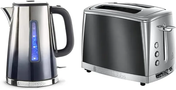 Russell Hobbs Eclipse Kettle &#38; 4 Slice Toaster Midnight Blue 25111&#95;bu 25111BU