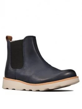 Clarks Boys Crown Halo Chelsea Boots - Navy