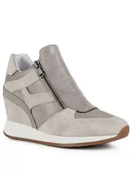 Geox Nydame Wedge Heeled Trainers, Taupe, Size 3, Women