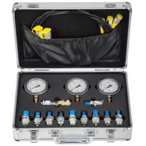 VEVOR Hydraulic Pressure Gauge Test Kit 2300/5800/8600 PSI Pressure Test Kit 3 Pressure Gauge 3 Test Hose 10 Couplings 1 Quick Connector Pressure Hydr