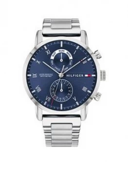 Tommy Hilfiger Kane Blue Sunray Chronograph Dial Stainless Steel Bracelet Mens Watch