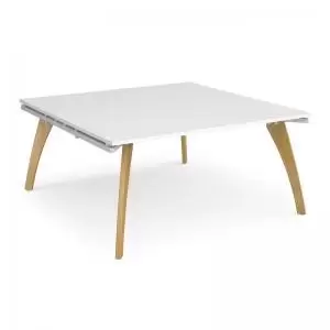 Fuze square boardroom table 1600mm x 1600mm - white frame and white