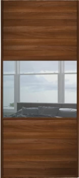 Wickes Sliding Wardrobe Door Wideline Walnut Panel and Mirror - 2220 x 914mm