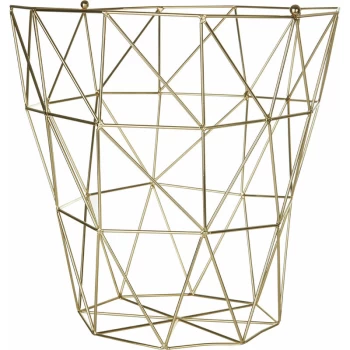 Vertex Gold Finish Tall Storage Basket - Premier Housewares