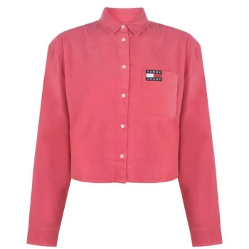 Tommy Jeans Cropped Cord Shirt - CLARET RED