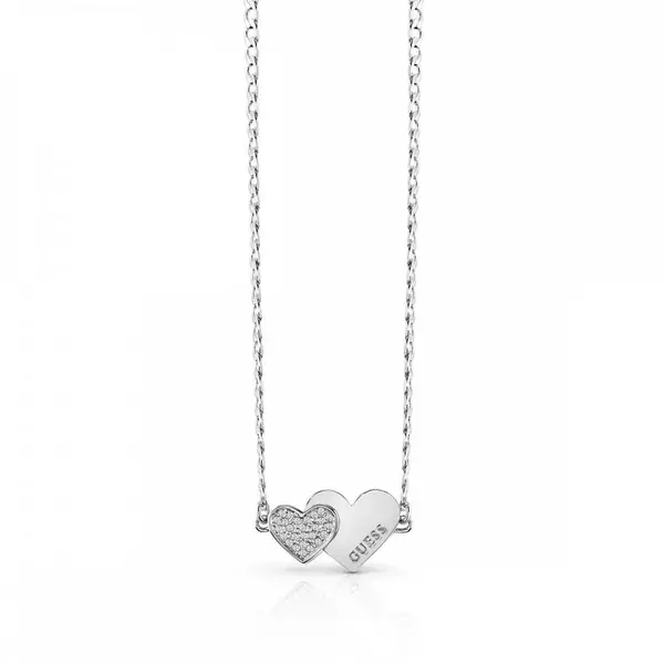 Guess Jewellery Guess Me And You Double Heart Necklace UBN84074A