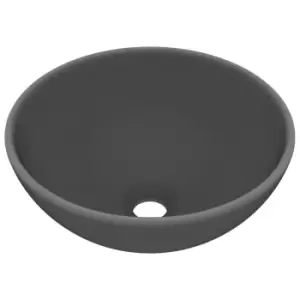 VidaXL Luxury Ceramic Round Bathroom Basin - Matt Dark Grey