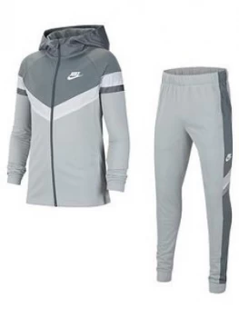 Nike Older Childrens Poly Woven Overlay Tracksuit - Grey