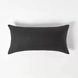 HOMESCAPES Black Continental Egyptian Cotton Pillowcase 330 Thread Count, 40 x 80cm - Black - Black