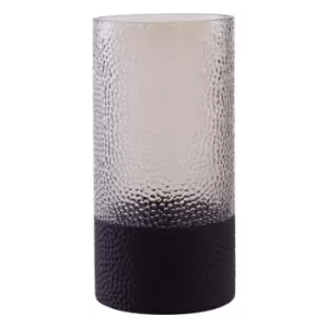 Olivia's Cova Embossed Glass Vase Smoked And Black / Large