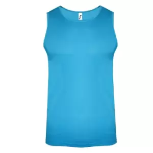 SOLS Mens Sporty Performance Tank Top (3XL) (Aqua)