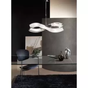 Pendant light Duna GU10 2 Arm 6 Bulbs L1 / SGU10, polished chrome / white arylic