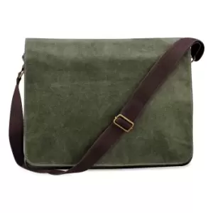 Quadra Vintage Canvas Despatch Bag - 14 Litres (One Size) (Vintage Military Green)