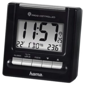 Hama RC200 Digital Table Clock Black Rectangular ? Table Watches (1 Piece), 80 mm, 45 mm, 77 mm, 97 g, Blue