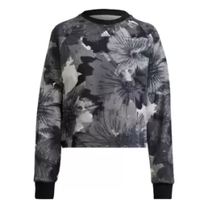 adidas Allover Print Sweatshirt Womens - Black / Multicolor / White