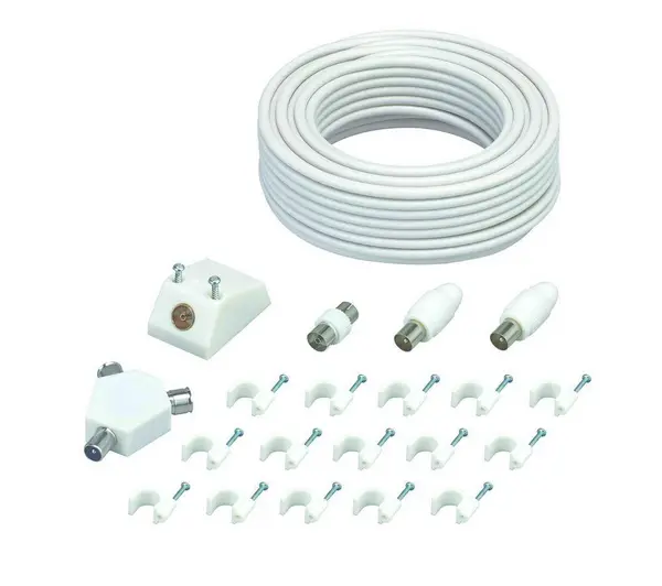 Logik LAEK19 Aerial Cable & Adapters Extension Kit 15m