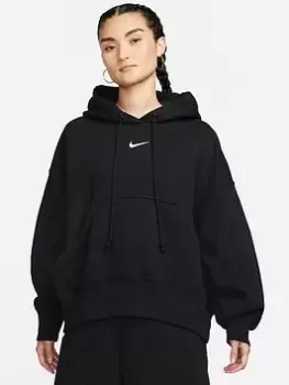 Nike Womens W Nsw Phnx Flc Oos Po Hoodie - BLACK, Black, Size XS, Women