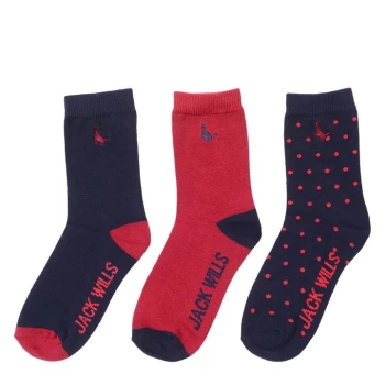 Jack Wills Wills 3 Pack of Crew Socks Junior Boys - Multi