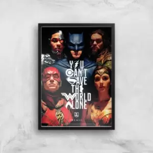 DC Justice League Giclee Art Print - A3 - Black Frame