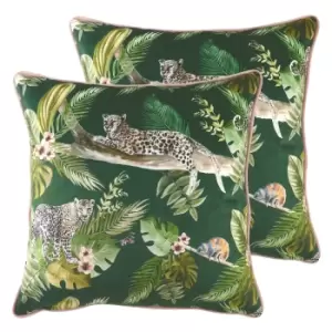 Jungle Leopard Twin Pack Polyester Filled Cushions