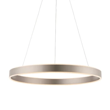 Gen Integrated LED Pendant Matt Nickel Plate & Frosted Acrylic 1 Light Dimmable IP20