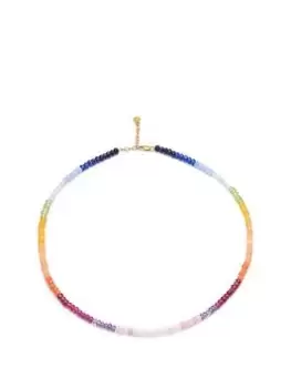 Rachel Jackson Rainbow Sunset Gemstone Gold Necklace, Rainbow, Women