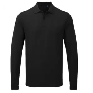 Premier Unisex Adult HeiQ Viroblock Long-Sleeved Polo Shirt (L) (Black)
