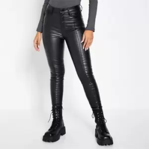 I Saw It First Seam Front Coated Skinny Jean - Black