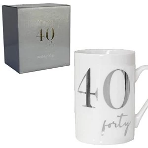 Milestones New Bone China 11oz Mug with Silver Foil - 40