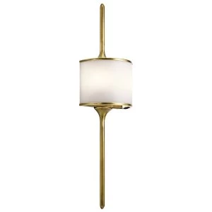 2 Light Bathroom Wall Light Brass IP44, G9