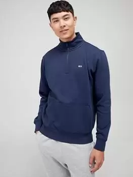 Tommy Jeans Regular Fit Mock Neck Quarter Zip Sweat - Twilight Navy, Twilight Navy, Size L, Men