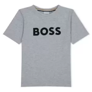 Boss Logo T Shirt Juniors - Grey