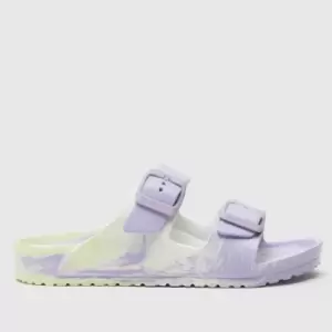 BIRKENSTOCK White & Purple Arizona Eva Girls Junior Sandals