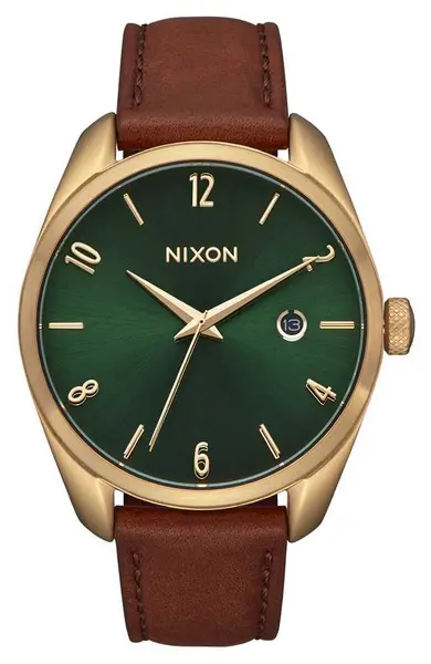 Nixon A1343-2691-00 Thalia Leather Green Dial Brown Leather Watch