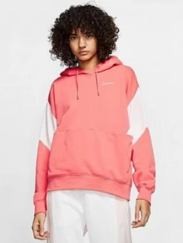 Nike NSW Colourblock Pullover Hoodie - Ember , Ember Size M Women