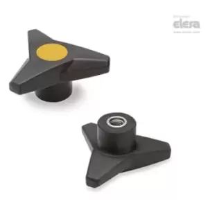 Elesa - soft Three-arm knob-VB.839/80 SST-M10-Soft-C4 Yellow