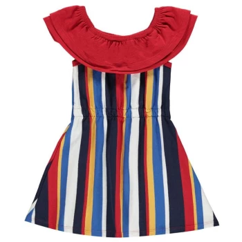 SoulCal Stripe Frill Dress Infant Girls - Bardot Stripe