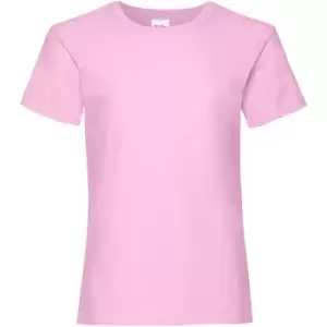 Fruit Of The Loom Girls Childrens Valueweight Short Sleeve T-Shirt (Pack Of 5) (5-6) (Light Pink)