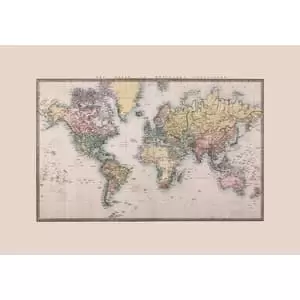 Origin Murals Historic World Map Natural Wall Mural - 3.5 x 2.8m